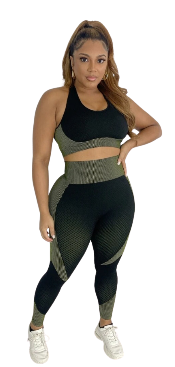 Olive Seamless Active Bra & Legging Set