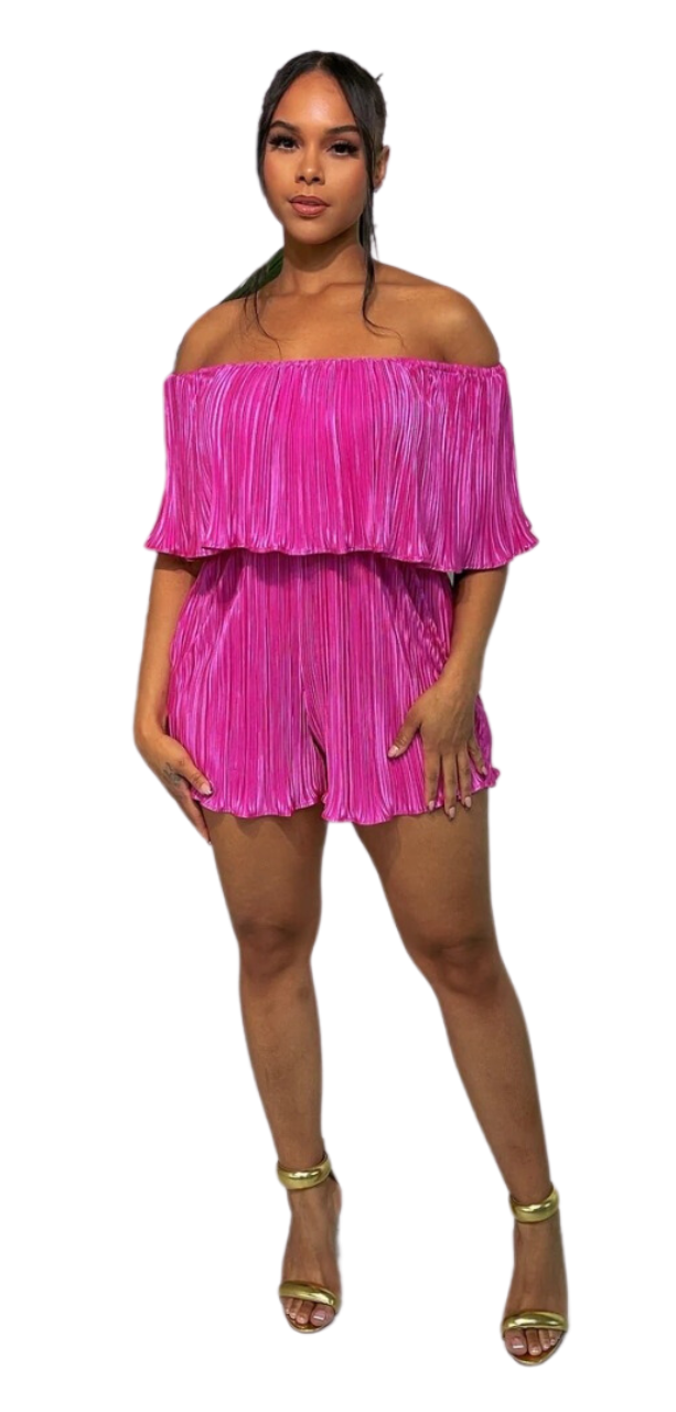 Fuschia Off the Shoulder Romper