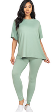Load image into Gallery viewer, Sage Oversized Tee &amp; Legging Set
